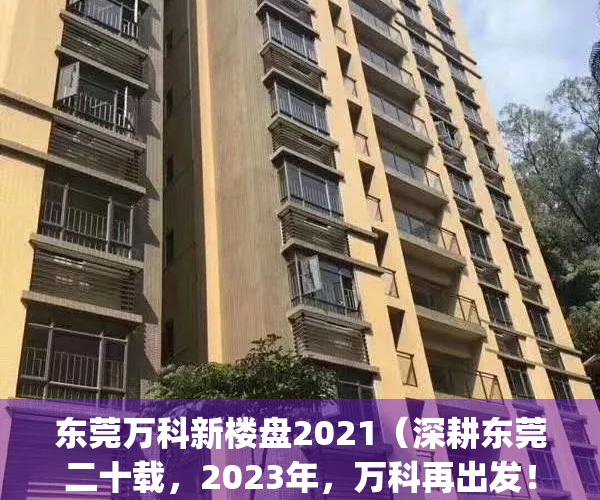 东莞万科新楼盘2021（深耕东莞二十载，2023年，万科再出发！）(东莞万科楼价)