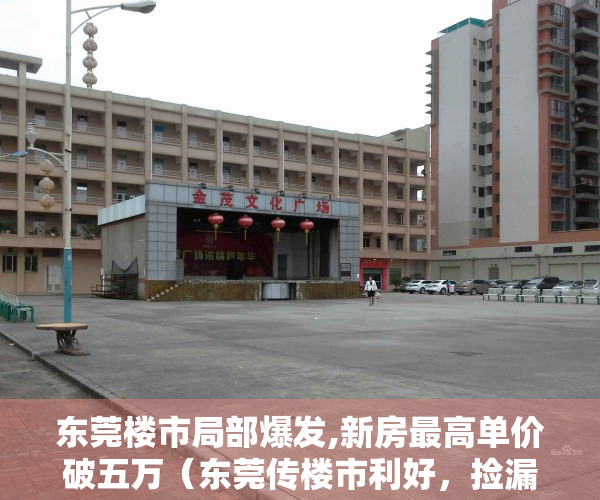 东莞楼市局部爆发,新房最高单价破五万（东莞传楼市利好，捡漏低价房的时机已至  幸福里有好房）