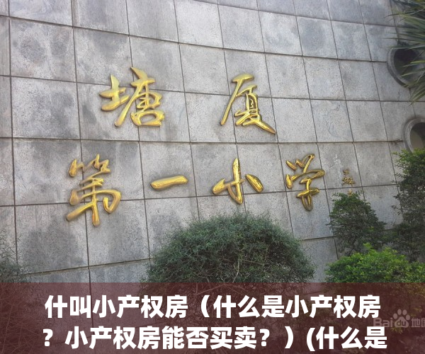 什叫小产权房（什么是小产权房？小产权房能否买卖？）(什么是小产权房?小产权房是什么意思)