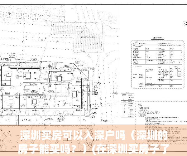 深圳买房可以入深户吗（深圳的房子能买吗？）(在深圳买房子了可以入户深圳吗)