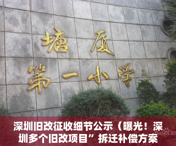 深圳旧改征收细节公示（曝光！深圳多个旧改项目”拆迁补偿方案““小产权房“怎么赔？进来看）