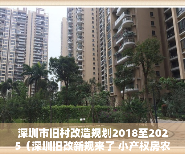 深圳市旧村改造规划2018至2025（深圳旧改新规来了 小产权房农民房城中村住宅参照商品房！）