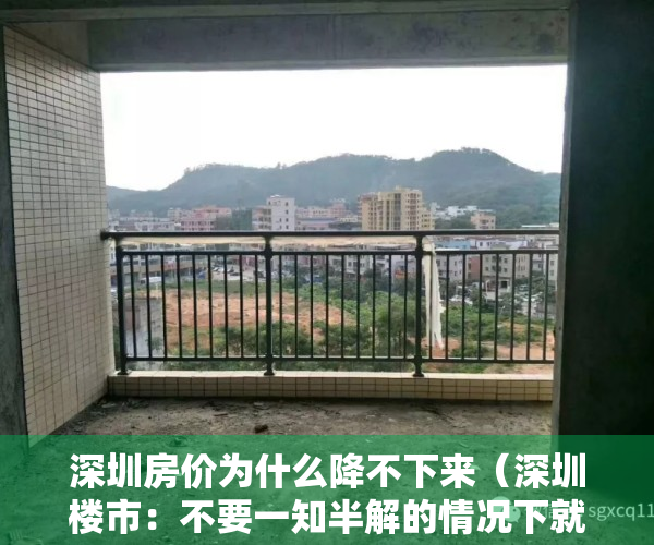 深圳房价为什么降不下来（深圳楼市：不要一知半解的情况下就着急出手了！）