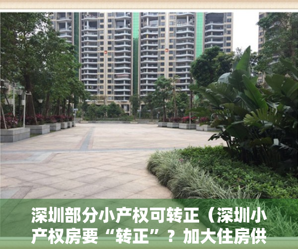 深圳部分小产权可转正（深圳小产权房要“转正”？加大住房供应基本确定，刚需的福音来了）