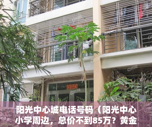 阳光中心城电话号码（阳光中心小学周边，总价不到85万？黄金花园小区评测）