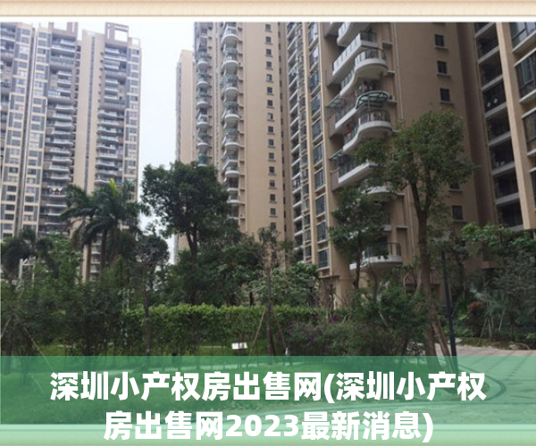 深圳小产权房出售网(深圳小产权房出售网2023最新消息)