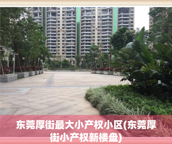 东莞厚街最大小产权小区(东莞厚街小产权新楼盘)