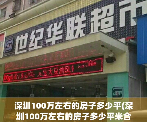 深圳100万左右的房子多少平(深圳100万左右的房子多少平米合适)