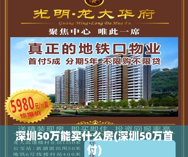 深圳50万能买什么房(深圳50万首付)