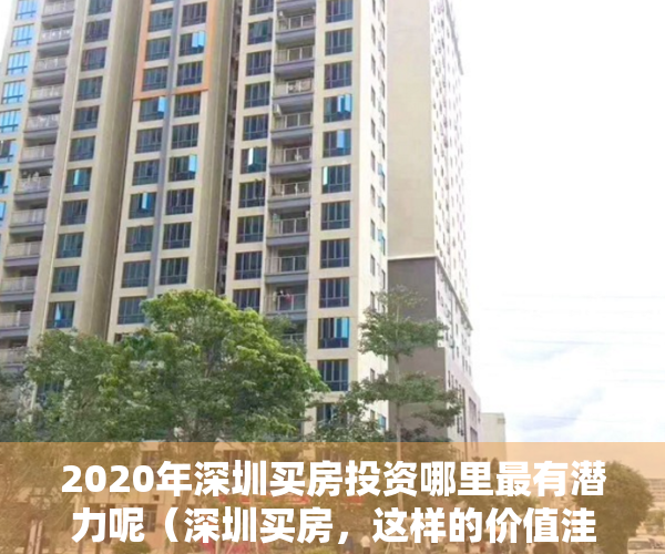 2020年深圳买房投资哪里最有潜力呢（深圳买房，这样的价值洼地越来越少！）