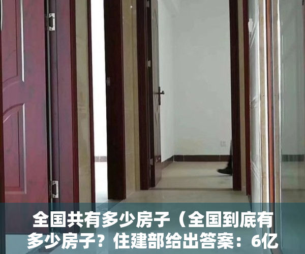 全国共有多少房子（全国到底有多少房子？住建部给出答案：6亿栋，是栋，不是套！）