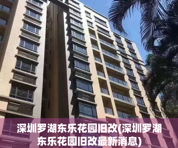 深圳罗湖东乐花园旧改(深圳罗湖东乐花园旧改最新消息)