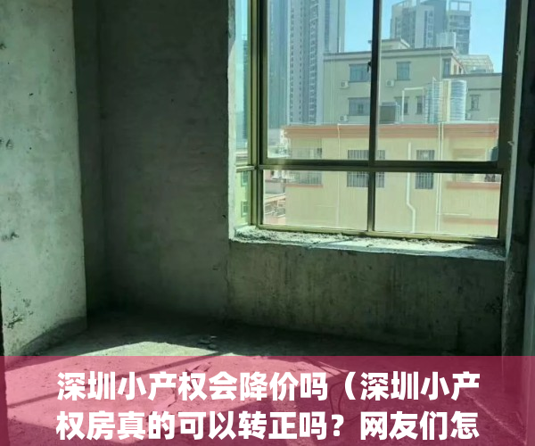 深圳小产权会降价吗（深圳小产权房真的可以转正吗？网友们怎么看？）(深圳小产权有升值空间吗)