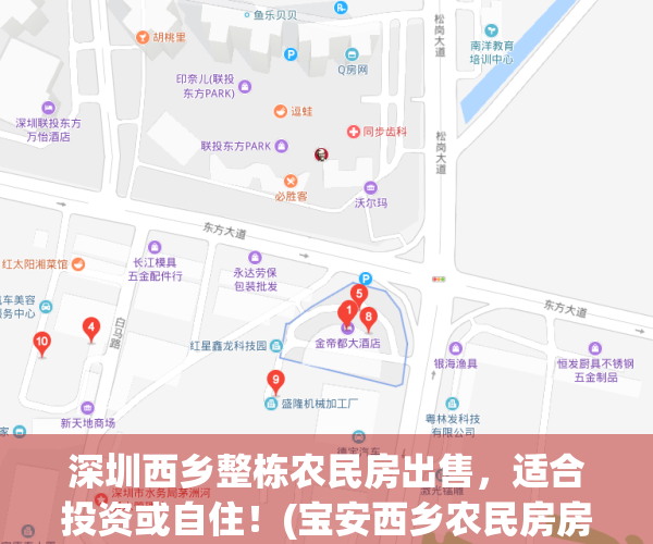 深圳西乡整栋农民房出售，适合投资或自住！(宝安西乡农民房房屋出售)