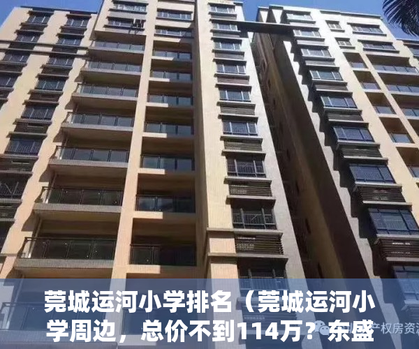 莞城运河小学排名（莞城运河小学周边，总价不到114万？东盛大厦小区评测）