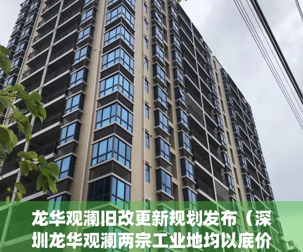 龙华观澜旧改更新规划发布（深圳龙华观澜两宗工业地均以底价成交）(龙华观澜发展前景)