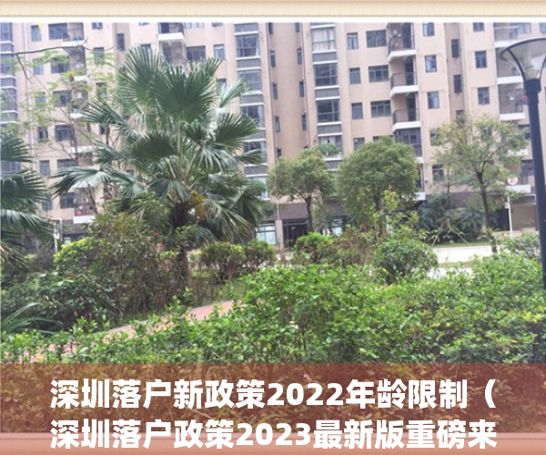 深圳落户新政策2022年龄限制（深圳落户政策2023最新版重磅来袭！）(深圳落户2020新规)