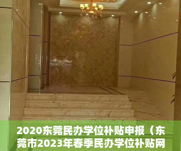 2020东莞民办学位补贴申报（东莞市2023年春季民办学位补贴网上申领3月16日开始）