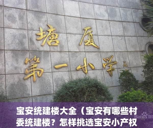 宝安统建楼大全（宝安有哪些村委统建楼？怎样挑选宝安小产权房）(宝安区小产权2019宝安村委统建楼)