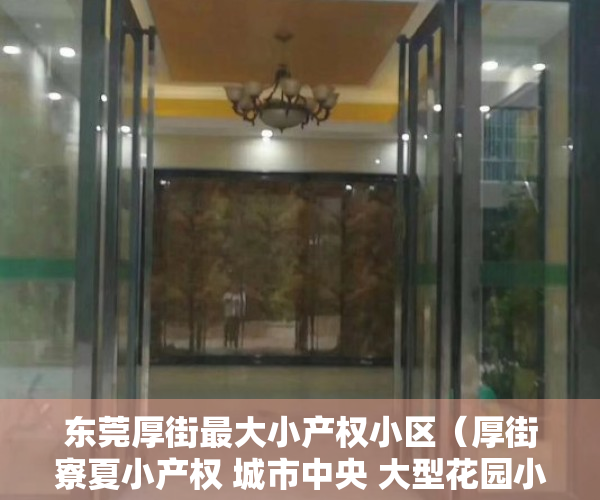 东莞厚街最大小产权小区（厚街寮夏小产权 城市中央 大型花园小区带地下车库）