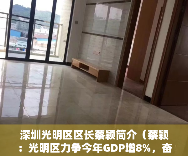 深圳光明区区长蔡颖简介（蔡颖：光明区力争今年GDP增8%，奋力走出科学特色的高质量发展之路｜深圳高质量发展大会）