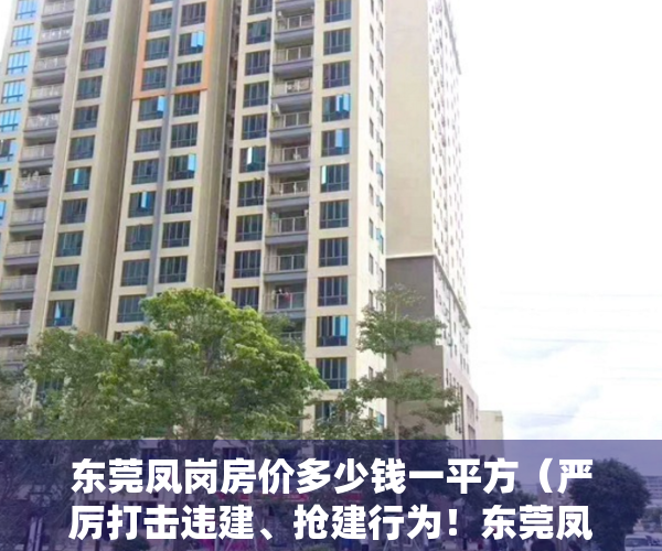 东莞凤岗房价多少钱一平方（严厉打击违建、抢建行为！东莞凤岗48套别墅被查封）