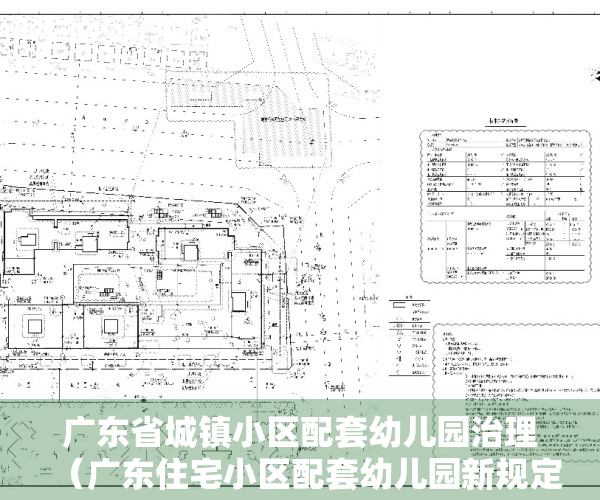 广东省城镇小区配套幼儿园治理（广东住宅小区配套幼儿园新规定出炉 正公开征求意见）