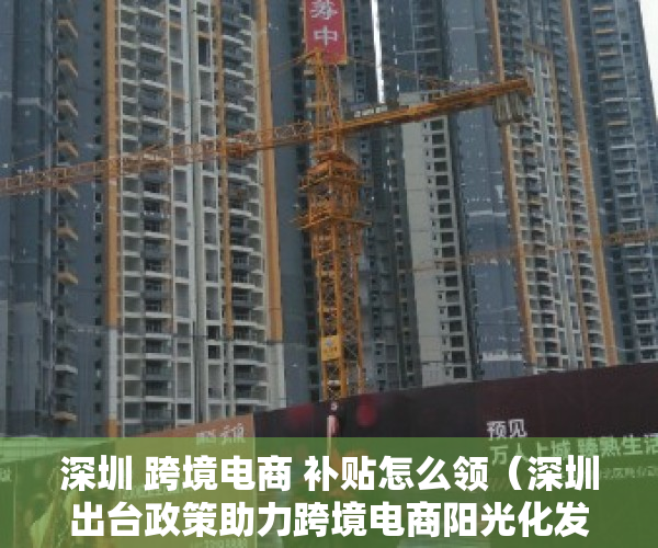 深圳 跨境电商 补贴怎么领（深圳出台政策助力跨境电商阳光化发展）