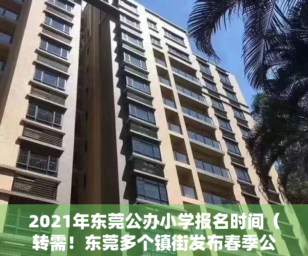 2021年东莞公办小学报名时间（转需！东莞多个镇街发布春季公办学位招生公告）